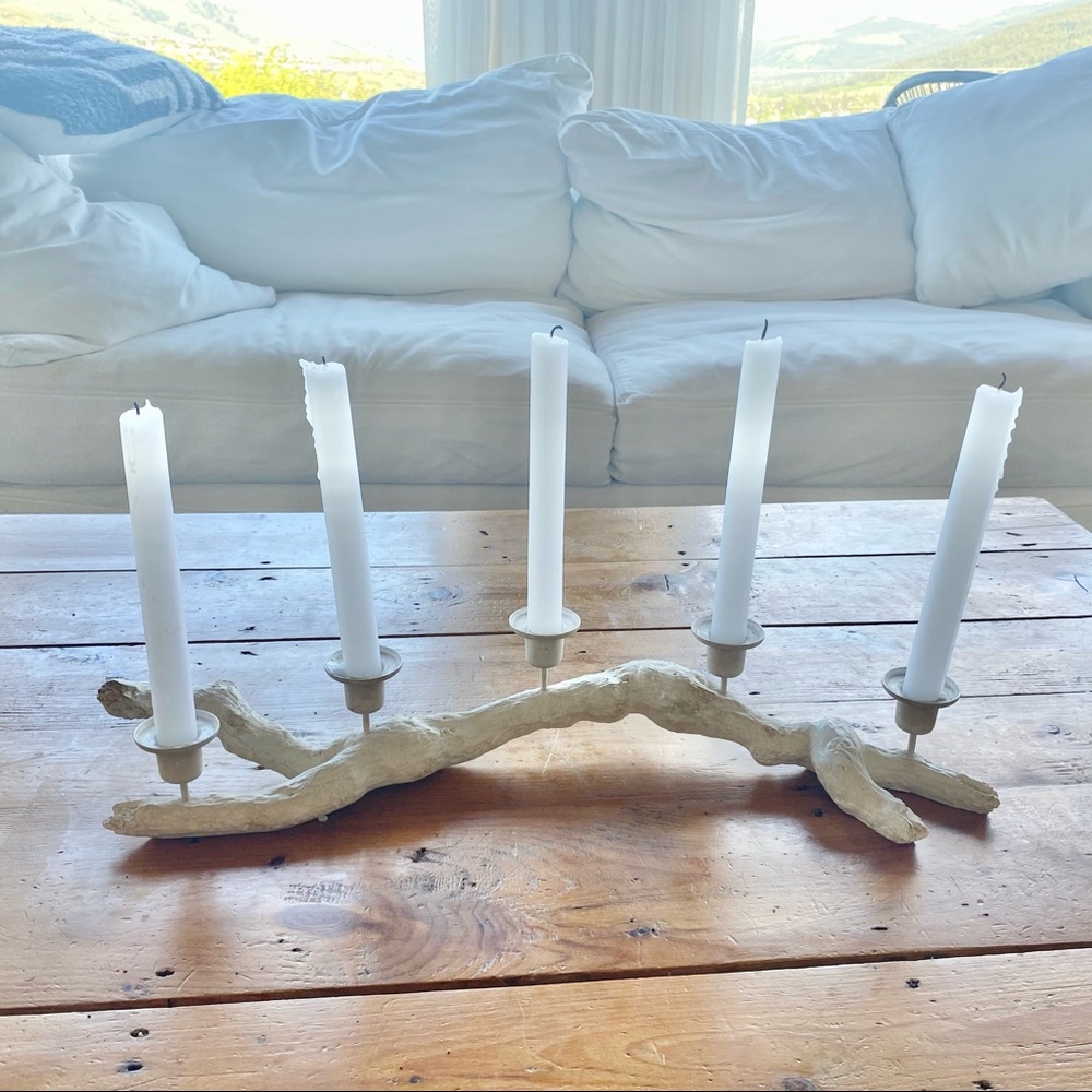 PartyLite "DRIFTWOOD" Tealight/ Taper Candle Holds 5 tealights or taper candle
